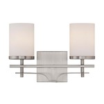 Colton Bathroom Vanity Light - Satin Nickel / White Opal