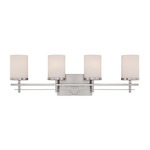 Colton Bathroom Vanity Light - Satin Nickel / White Opal