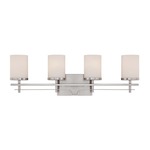 Colton Bathroom Vanity Light - Satin Nickel / White Opal