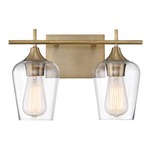 Octave Bathroom Vanity Light - Warm Brass / Clear