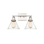 Drake Bathroom Vanity Light - Polished Nickel / Clear