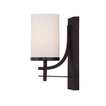 Colton Wall Light - English Bronze / White Opal