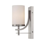 Colton Wall Light - Satin Nickel / White Opal