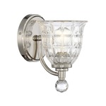 Birone Bathroom Vanity Light - Polished Nickel / Clear