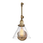 Drake Adjustable Wall Light - Warm Brass / Clear