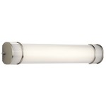 Linear LED Bathroom Vanity Light - Brushed Nickel / White