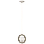 Grand Bank Mini Pendant - Distressed Antique Grey / Clear Seeded