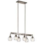 Niles Linear Chandelier - Antique Pewter / Clear Seeded