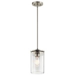 Crosby Mini Pendant - Brushed Nickel / Clear