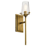 Alton Wall Sconce - Natural Brass / Clear Seeded