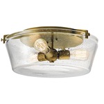 Alton Flush Mount Ceiling Light - Natural Brass / Clear Seeded