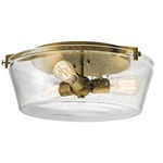Alton Flush Mount Ceiling Light - Natural Brass / Clear Seeded