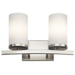 Crosby Bathroom Vanity Light - Brushed Nickel / Satin Etched