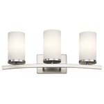 Crosby Bathroom Vanity Light - Brushed Nickel / Satin Etched