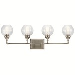 Niles Bathroom Vanity Light - Antique Pewter / Clear Seeded