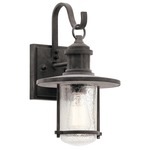 Riverwood Outdoor Wall Light - Weathered Zinc / Clear Seeded
