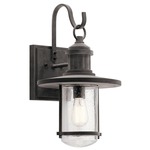 Riverwood Outdoor Wall Light - Weathered Zinc / Clear Seeded