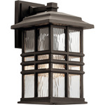 Beacon Square Outdoor Wall Sconce - Olde Bronze / Clear Hammered
