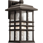 Beacon Square Outdoor Wall Sconce - Olde Bronze / Clear Hammered