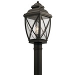 Tangier Outdoor Post Mount - Olde Bronze / Clear Seeded