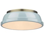Duncan Ceiling Light Fixture - Aged Brass / Seafoam