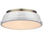 Duncan Ceiling Light Fixture - Aged Brass / White
