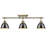 Duncan Semi Flush Track Light - Aged Brass / Black
