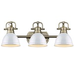 Duncan Bathroom Vanity Light - Aged Brass / White / White