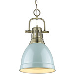 Duncan Chain Pendant - Aged Brass / Seafoam / Seafoam