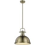 Duncan Downrod Pendant - Aged Brass / Aged Brass