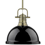 Duncan Downrod Pendant - Aged Brass / Black / Black