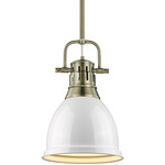 Duncan Downrod Pendant - Aged Brass / White / White