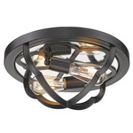 Saxon Ceiling Light Fixture - Aged Bronze