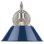 Orwell Wall Light - Pewter / Navy