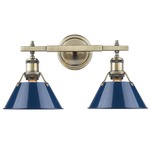 Orwell Bathroom Vanity Light - Aged Brass / Navy