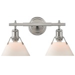 Orwell Bathroom Vanity Light - Pewter / Opal