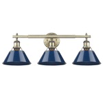 Orwell Bathroom Vanity Light - Aged Brass / Navy