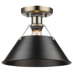 Orwell Semi Flush Ceiling Light - Aged Brass / Black