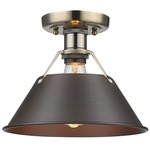 Orwell Semi Flush Ceiling Light - Aged Brass / Rubbed Bronze