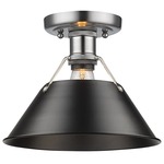 Orwell Semi Flush Ceiling Light - Pewter / Black