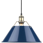 Orwell Pendant - Aged Brass / Navy