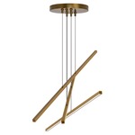 Essence Trio Linear Chandelier - Aged Brass