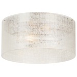 Vetra Ceiling Flush Light - Satin Nickel / White Glass