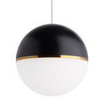 Akova Monorail Pendant - Aged Brass / Matte Black / Aged Brass