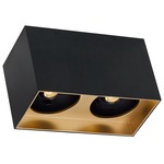 Exo Dual Ceiling Light - Matte Black / Gold Haze