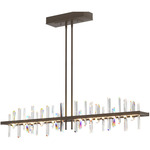 Solitude Large Linear Pendant - Bronze / Crystal