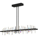 Solitude Large Linear Pendant - Black / Crystal