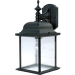 Senator 1056 Outdoor Wall Light - Black / Seedy Glass