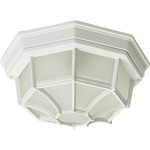 Crown Hill Outdoor Ceiling Flush Light - White / Frosted