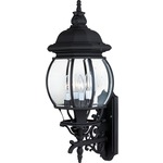 Crown Hill Outdoor Wall Light - Black / Clear